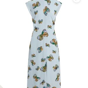 Marie Oliver Blue Butterfly Pattern Dress